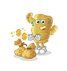 Ginger refuse money illustration. character vector