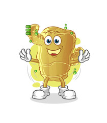Ginger full battery character. cartoon mascot vector