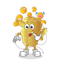Ginger laugh and mock character. cartoon mascot vector