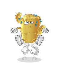 Ginger fart jumping illustration. character vector