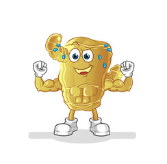 Ginger muscular cartoon. cartoon mascot vector