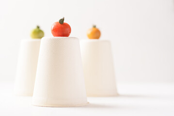 Fresh tomato on white background. Organic vegetable from Thai farmer in local market