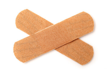 Bandage or band aid isolated on white, clipping path included