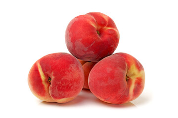 ripe peach on white background