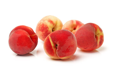 ripe peach on white background