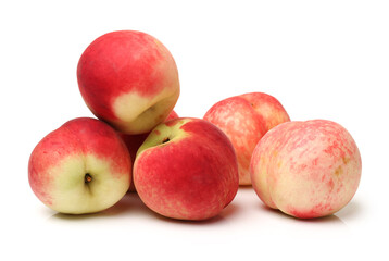 ripe peach on white background