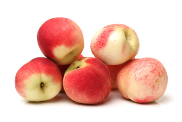 ripe peach on white background
