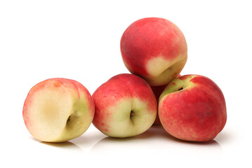 ripe peach on white background