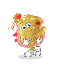 Ginger flirting illustration. character vector