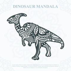Dinosaur Mandala Vector. Boho Style SVG. Eps 10