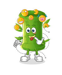 bamboo laugh and mock character. cartoon mascot vector
