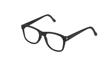 Black glasses without glasses isolated on a white background.