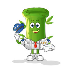 bamboo pilot mascot. cartoon vector