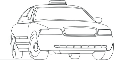 Taxi front line icon. Auto, view, sport, race, transport concept. Vector illustration isolated on white background. Vector illustration. Transportation Icon.