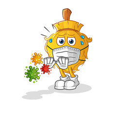 broom refuse viruses cartoon. cartoon mascot vector