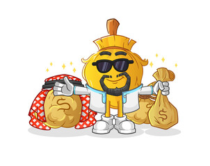 broom rich arabian mascot. cartoon vector