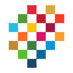 SDGsカラーの市松模様　ベクターイラスト