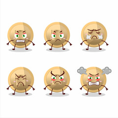 Chinese coin cartoon character with various angry expressions