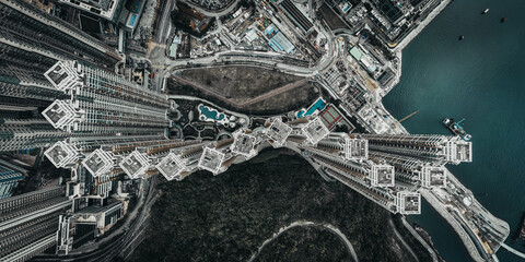 Panorama aerial view of Hong Kong City - Tseung Kwan O