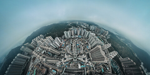 Panorama aerial view of Hong Kong City - Tseung Kwan O