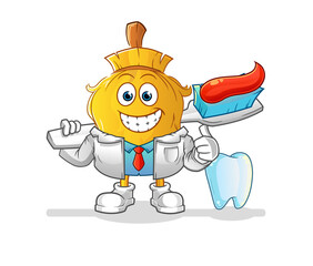 Obraz premium broom dentist illustration. character vector