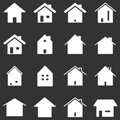 Set of home icon vector illustrator. House linear line silhouette symbol. 640x640 pixels.