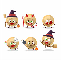 Halloween expression emoticons with cartoon character of chinese coin