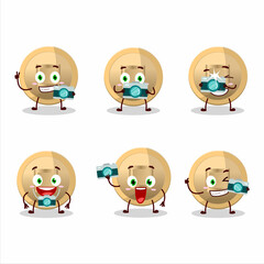 Photographer profession emoticon with chinese coin cartoon character