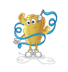 Ginger Rhythmic Gymnastics mascot. cartoon vector