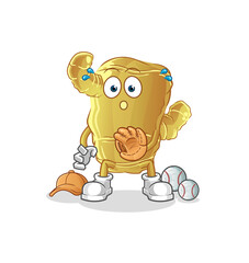Ginger baseball Catcher cartoon. cartoon mascot vector