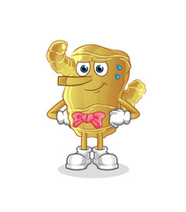 Ginger lie like Pinocchio character. cartoon mascot vector