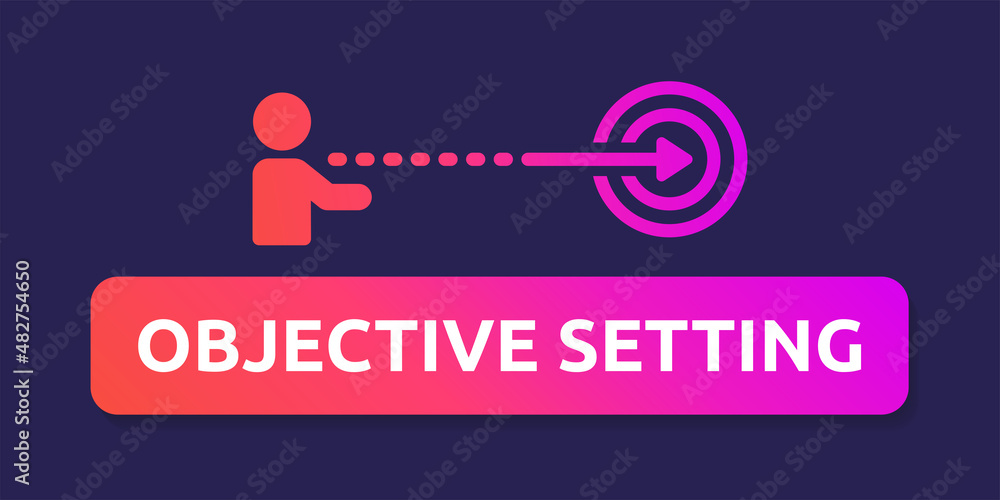 Poster objective setting banner. business target concept