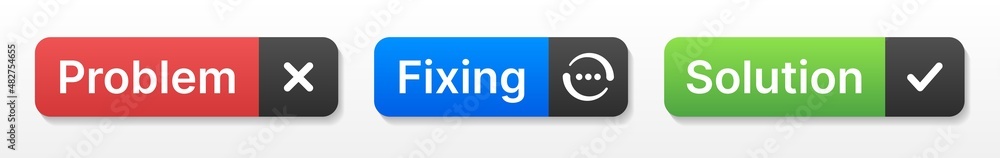 Leinwandbilder Problem Fixing Solution button for app and web design.