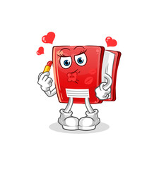 book make up mascot. cartoon vector