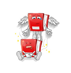 book spirit leaves the body mascot. cartoon vector