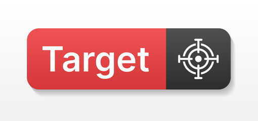 Target button. Target icon on button illustration. Business marketing concept
