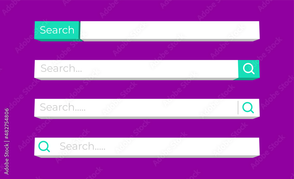 Aufkleber 3d icon search bar design element. search bar for ui. vector illustration