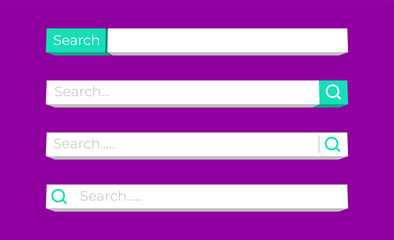 3D icon search bar design element. Search Bar for UI. Vector illustration