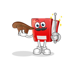 book fencer character. cartoon mascot vector