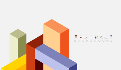 Abstract background. 3d cubes, cubic elements and blocks. Techno or business concept for wallpaper, banner, background, landing page