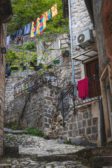 Narrow streets of old town of Kotor, Montenegro