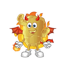 Ginger demon with wings character. cartoon mascot vector