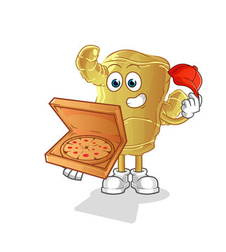 recommend clip art: Ginger pizza delivery boy vector. cartoon character