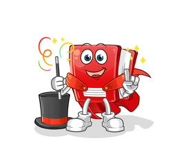 book magician illustration. character vector