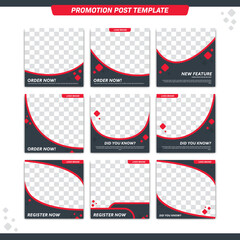 Modern abstract for product promotion instagram posting template or internet ads banner template set