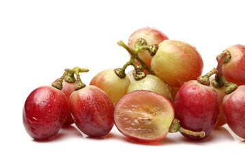 red grape on white background 