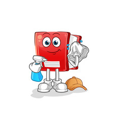 Fototapeta premium book cleaner vector. cartoon character