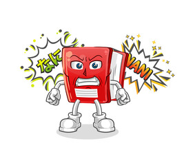 book anime angry vector. cartoon character