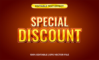 Special discount 3d text effect with gold theme. luxury typography for sale event