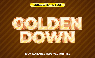 Golden down 3d text effect with simple and luxury theme. typography template for gold products